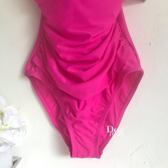 Ellen Tracy Swimsuit One Piece Halter Love Potion Pink Swimsuit - Picture 4 of 5